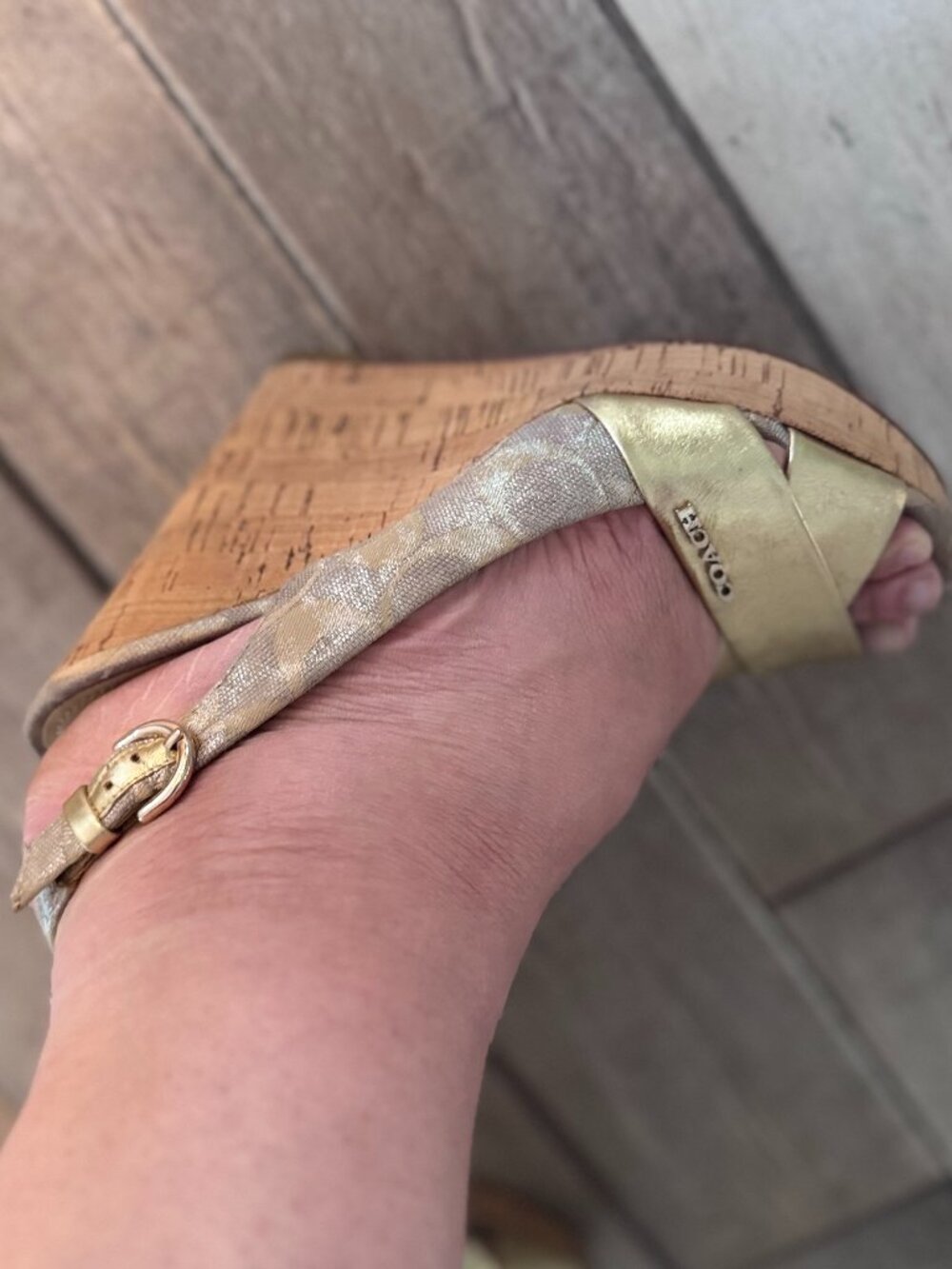 Coach Jessy Signature Cork Wedge Sandals – Gray – Women’s 7.5B 🤍🔥 - Picture 9 of 14